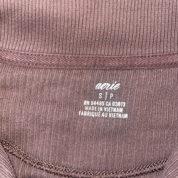 Aerie- Good Vibes Corded Oversized Quarter Zip Sweatshirt brown size small - Picture 3 of 7